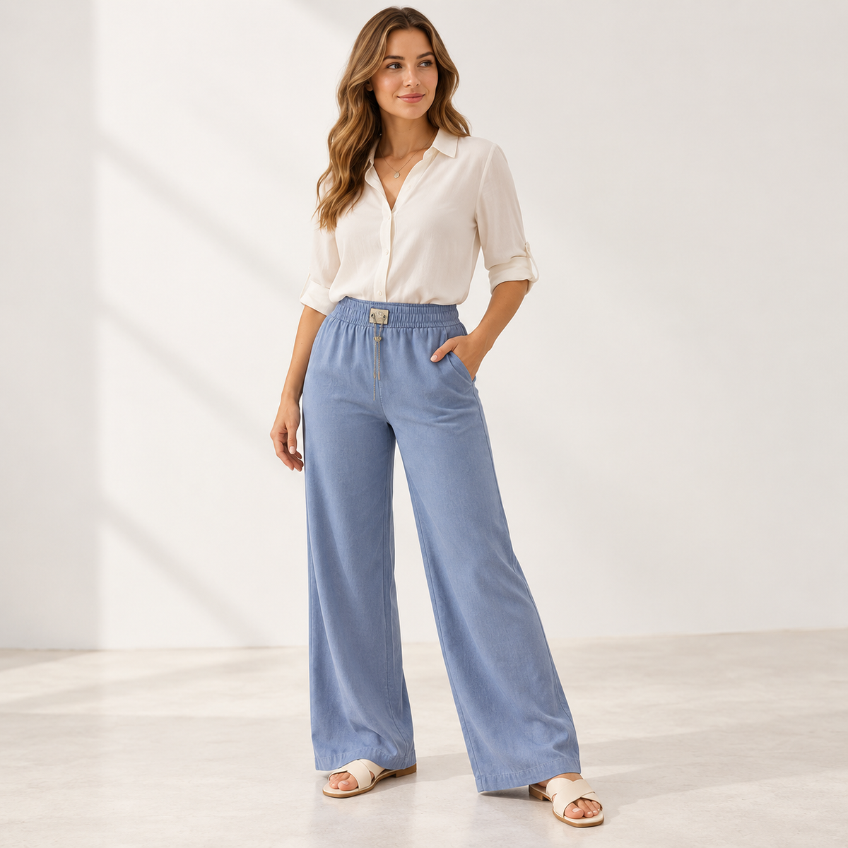 Pantalón Denim Soft Wide Leg