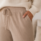 Pantalón Wide Leg Rib Premium Mujer