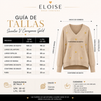 Sweater V Corazones Gold