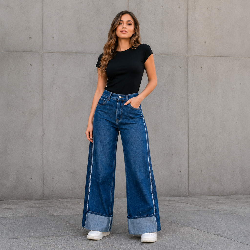 MUJER USANDO JEANS PALAZZO