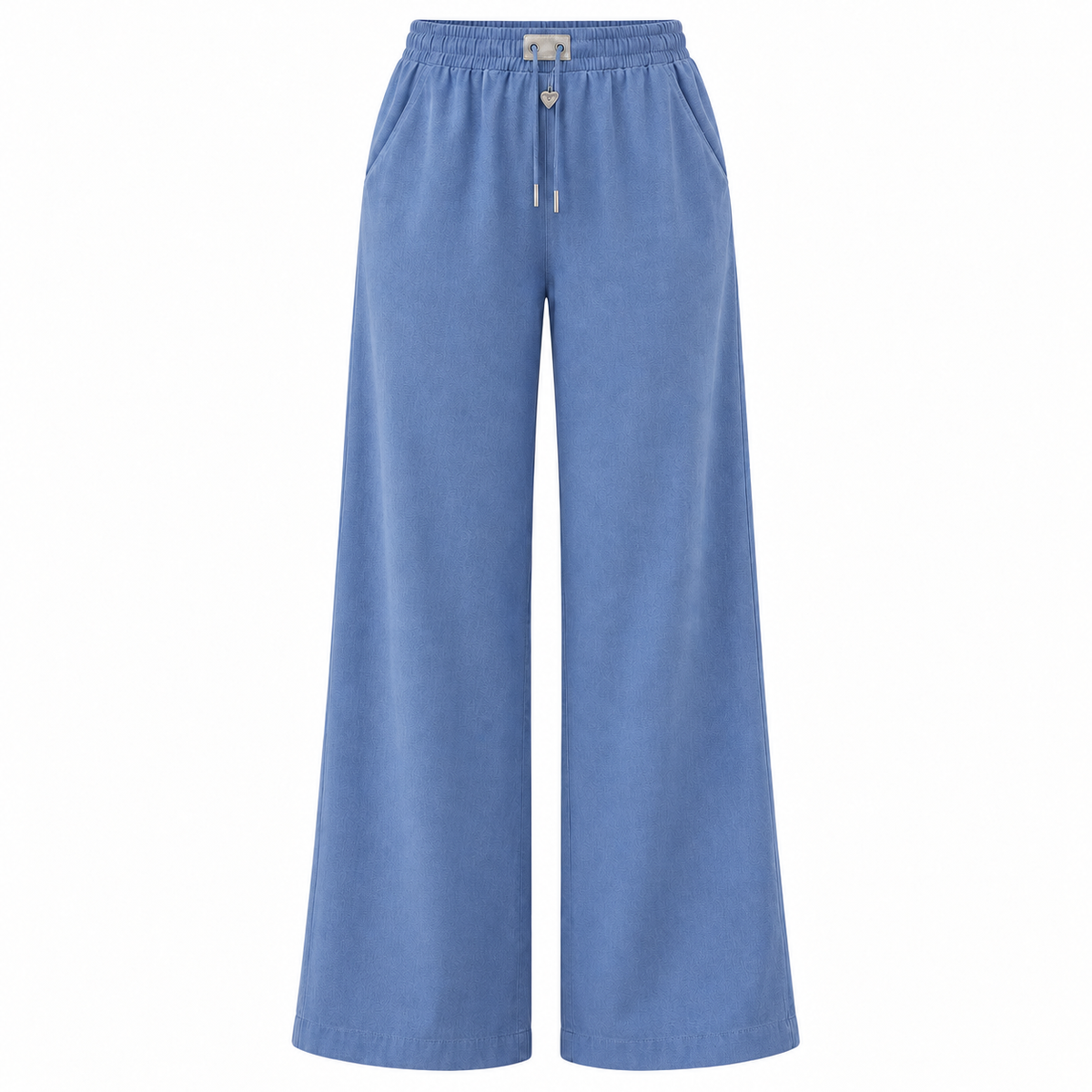 Pantalón Wide Leg Azul Verona para mujer, pierna ancha y cintura elasticada - ELOISE