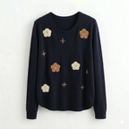 Sweater Bordado Flores Mujer