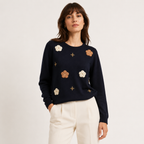 Sweater Bordado Flores Mujer